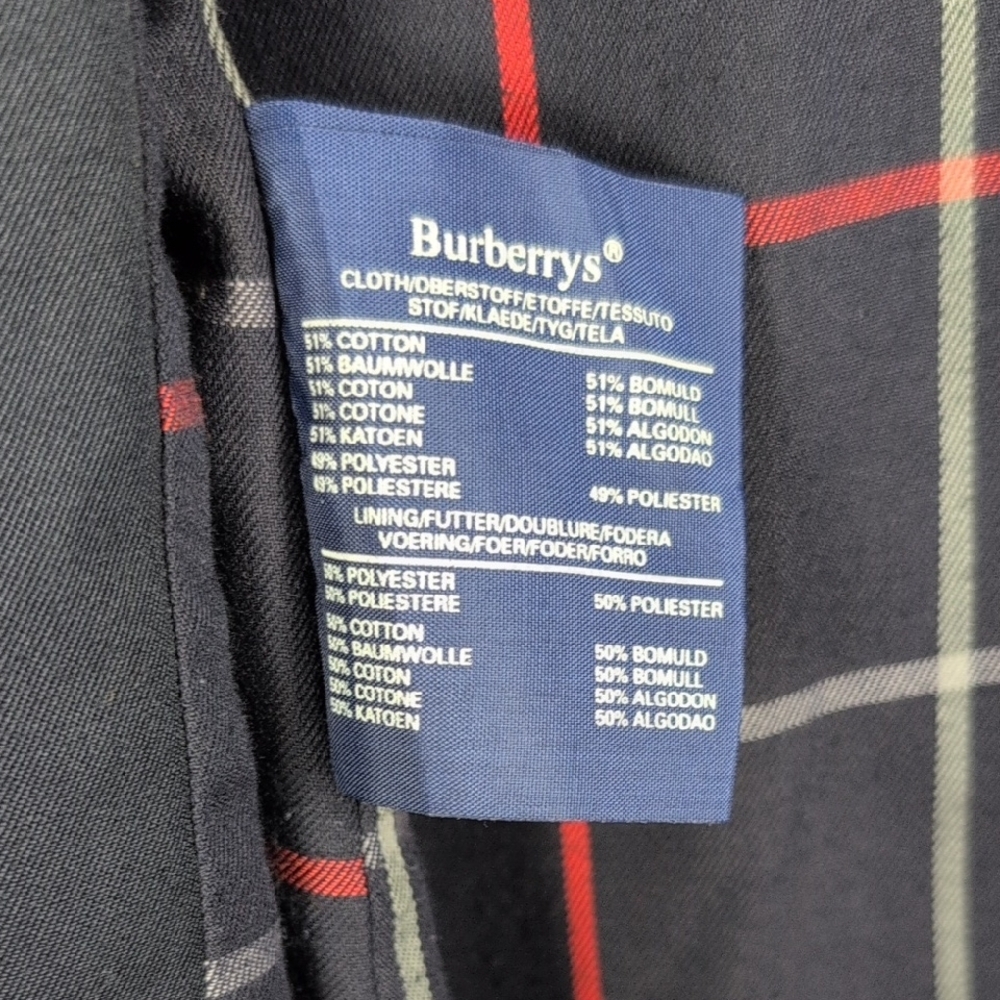 Vintage Burberrys London Belted Trench Coat with White And Red Accents - Picture 10 of 11